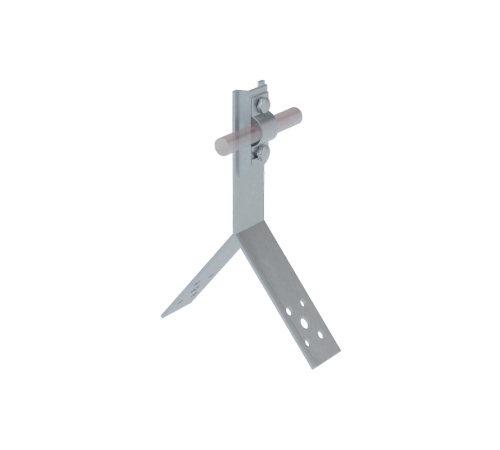 Коньковый держатель болтовой для прутка  5-10 мм H80 мм  KDB-H80-D5-10  КМ-профиль