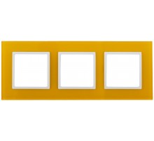 14-5103-21 Рамка на 3 поста, стекло, Эра Elegance, жёлтый+бел  Б0034512  ЭРА