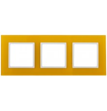 14-5103-21 Рамка на 3 поста, стекло, Эра Elegance, жёлтый+бел  Б0034512  ЭРА