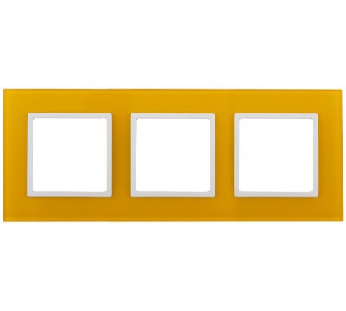 14-5103-21 Рамка на 3 поста, стекло, Эра Elegance, жёлтый+бел  Б0034512  ЭРА
