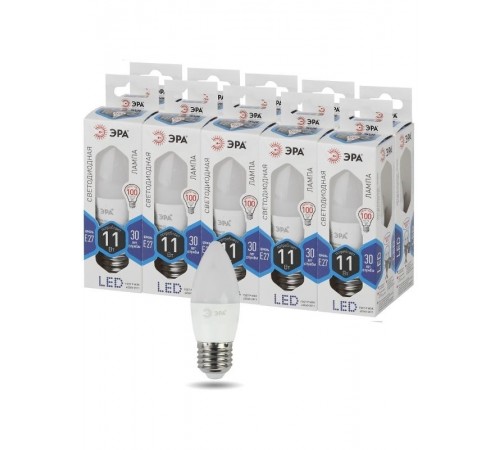 Лампа светодиодная LED 11Вт Е27 4000К smd B35-11w-840-E27  Б0032983  ЭРА