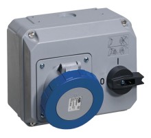 Розетка с выключателем и механической блокировкой 263MHS6W, 63A, 2P+E, IP67, 6ч  2CMA167894R1000  ABB