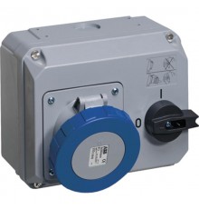 Розетка с выключателем и механической блокировкой 263MHS6W, 63A, 2P+E, IP67, 6ч  2CMA167894R1000  ABB