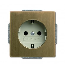 Розетка SCHUKO 16А 250В с защ.шт., серия Династия, Латунь античная, белая роспись  2013-0-5398   2CKA002013A5398  ABB