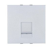 Накладка для розетки телефонной, компьютерной RJ,45х45мм (серебристый металлик) LK45  853203-1  Ecoplast