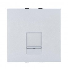 Накладка для розетки телефонной, компьютерной RJ,45х45мм (серебристый металлик) LK45  853203-1  Ecoplast