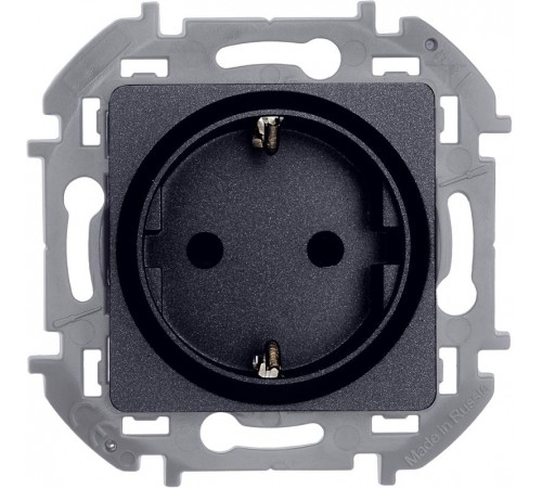 Inspiria Антрацит Розетка с заземлением С/У со шторками 16А без рамки  673733  Legrand
