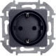 Inspiria Антрацит Розетка с заземлением С/У со шторками 16А без рамки  673733  Legrand