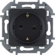 Inspiria Антрацит Розетка с заземлением С/У со шторками 16А без рамки  673733  Legrand