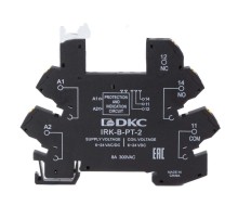 Колодка ультратонкая для реле серии RIS, вх. напр. 6-24V AC/DC, push-in клеммы  IRK-B-PT-2  DKC