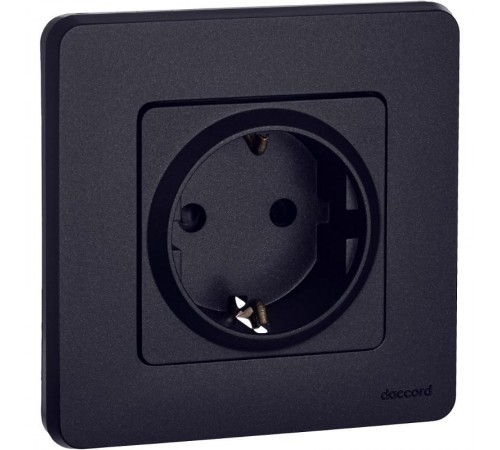 Inspiria Антрацит Розетка с заземлением С/У со шторками 16А без рамки  673733  Legrand