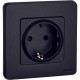 Inspiria Антрацит Розетка с заземлением С/У со шторками 16А без рамки  673733  Legrand