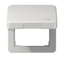 Рамка с подпружиненной крышкой для механизмов 50*50, с символом "Вилка" CD590KLSOCLG Jung