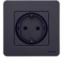 Inspiria Антрацит Розетка с заземлением С/У со шторками 16А без рамки  673733  Legrand