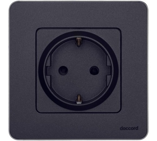 Inspiria Антрацит Розетка с заземлением С/У со шторками 16А без рамки  673733  Legrand