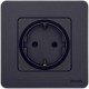 Inspiria Антрацит Розетка с заземлением С/У со шторками 16А без рамки  673733  Legrand