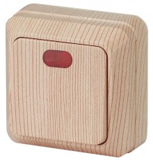 2-102-11 Intro Выключатель с подсветкой, 10А-250В, IP20, ОУ, Quadro, сосна  Б0027636  Intro