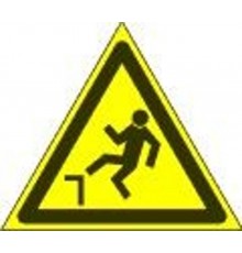 Знак наклейка W15 "Осторожно. Возможность падения с высоты" (200х200х200) ГОСТ 12.4.026-2015  PROxima an-w-15  EKF