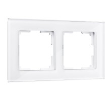 W0021101/ Электроустановочные изделия - Рамка на 2 поста (белый,стекло)  a051193  Werkel