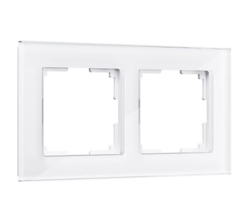 W0021101/ Электроустановочные изделия - Рамка на 2 поста (белый,стекло)  a051193  Werkel