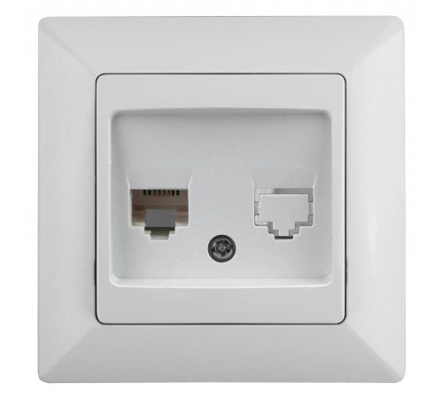 4-302-01 Intro Розетка телефонная RJ11, СУ, Solo, белый  Б0043375  Intro