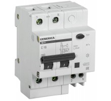 Выключатель автоматический дифференциального тока АД12 2п 16А C 16А тип AC (3,4 мод)  MAD15-2-016-C-030  GENERICA