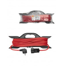 Удлинитель-шнур на рамке силовой У1-12037 ПВС красный 3500 Вт с/з, 20м, штепс. гнездо Народный  SQ1307-9017  TDM