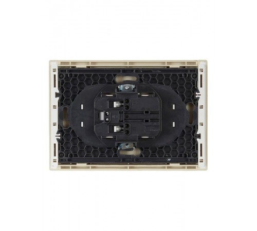 FORTE&PIANO Розетка 2-я без заземления, со шторками безвинтовое крепление 10А FP425 ваниль  FP-R23-10-1-K10  IEK