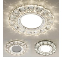 Светильник точечный встраиваемый 2218 MR16 CL прозрачный с подсветкой  a041518  Elektrostandard