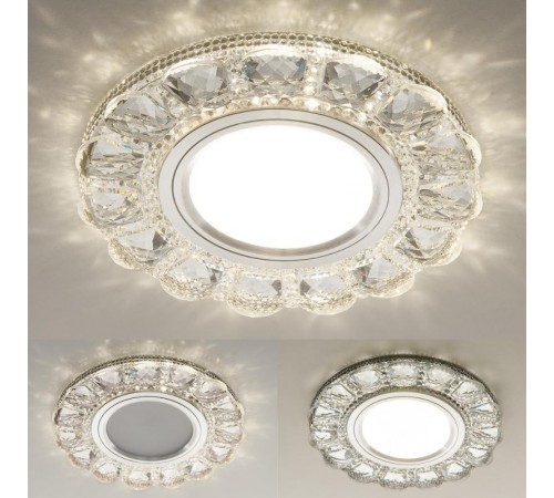 Светильник точечный встраиваемый 2218 MR16 CL прозрачный с подсветкой  a041518  Elektrostandard