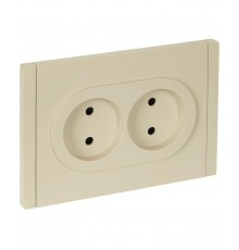 FORTE&PIANO Розетка 2-я без заземления, со шторками безвинтовое крепление 10А FP425 ваниль  FP-R23-10-1-K10  IEK