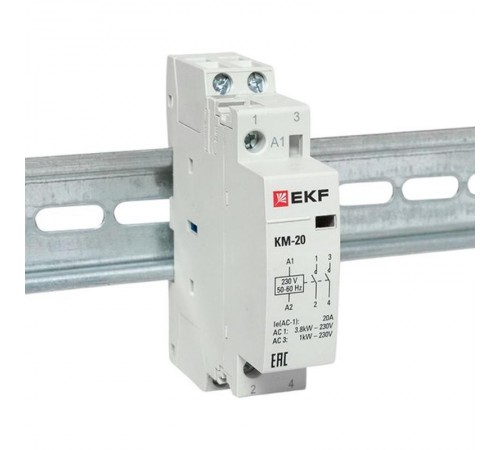 Контактор модульный КМ 20А 2NО (1 мод.) EKF PROxima  km-1-20-20  EKF