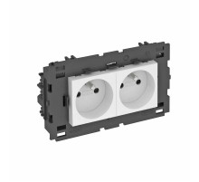 Розетка двойная 0° Modul45connect франц. стандарт, 250 В, 16A (белый) (STD-F0C8 RW2)  6120622  OBO Bettermann