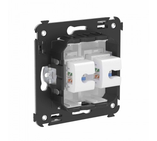 Телефонная розетка RJ-12 без шторки в стену двойная, "Avanti", "Белое облако"  4400614  DKC