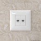 Телефонная розетка RJ-12 без шторки в стену двойная, "Avanti", "Белое облако"  4400614  DKC