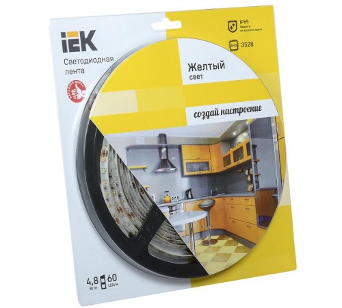 Лента светодиодная LSR-3528Y60-eco 4,8Вт 12В желтый IP65 5м  LSR1-4-060-65-1-05  IEK