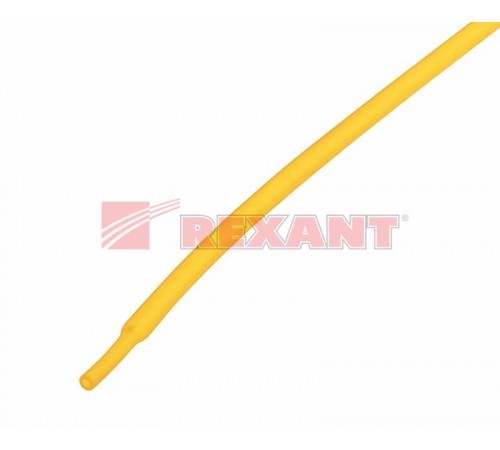 Термоусадочная трубка 2,0/1,0 мм, желтая, упаковка 50 шт. по 1 м  20-2002  REXANT