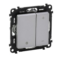 Valena LIFE DIY Алюминий Светорегулятор кнопочный универ. 400Вт без нейтрали  752662  Legrand