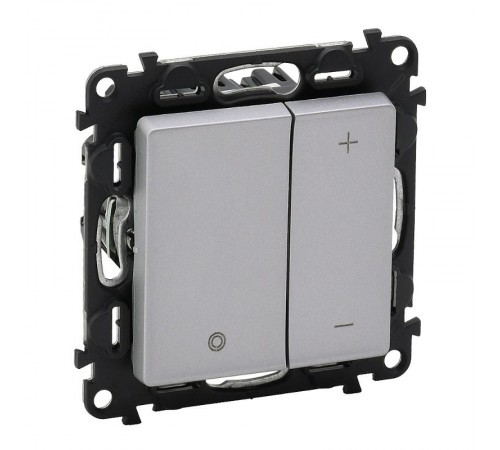 Valena LIFE DIY Алюминий Светорегулятор кнопочный универ. 400Вт без нейтрали  752662  Legrand