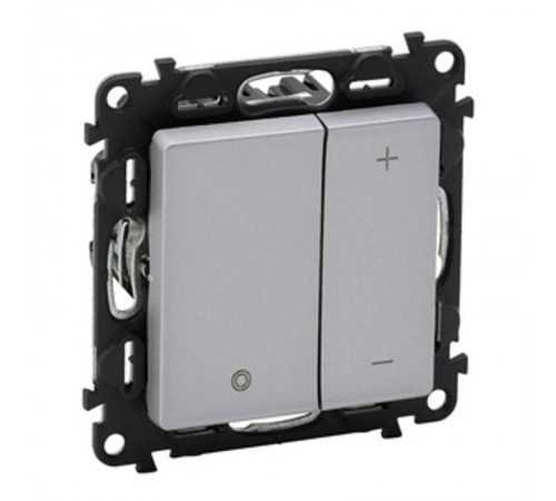 Valena LIFE DIY Алюминий Светорегулятор кнопочный универ. 400Вт без нейтрали  752662  Legrand