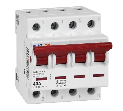 Выключатель нагрузки модульный OptiDin BM63PL-440-УХЛ3 (BM63PL)  328175  КЭАЗ