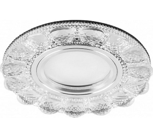 Светильник точечный встраиваемый под лампу, с LED подсветкой CD912 15LED*2835 SMD 4000K, MR16 50W G5.3, прозрачный, хром  28919  FERON