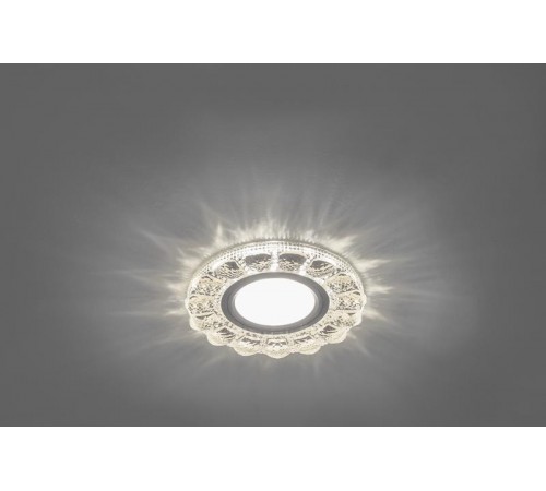Светильник точечный встраиваемый под лампу, с LED подсветкой CD912 15LED*2835 SMD 4000K, MR16 50W G5.3, прозрачный, хром  28919  FERON