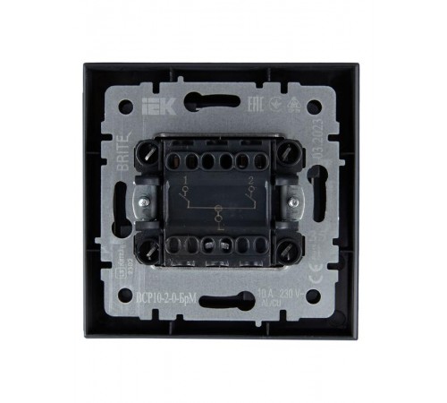 BRITE Выключатель 2-клавишный 10А в сборе ВСР10-2-0-БрМ маренго  BR-V20-0-10-K35-F  IEK