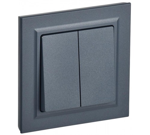 BRITE Выключатель 2-клавишный 10А в сборе ВСР10-2-0-БрМ маренго  BR-V20-0-10-K35-F  IEK