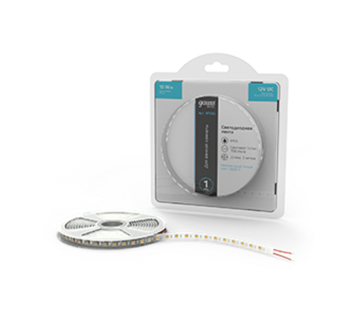 Лента светодиодная Basic LED 5050/60 12V 10W/m 700lm/m 4000K 10mm IP65 3m 1/100  BT052  Gauss