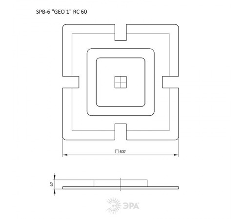 Светильник светодиодный декоративный бытовой SPB-6 "GEO 1" RC 60 с пультом ДУ, 60Вт 3400-5500К  Б0050918  ЭРА