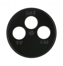 Накладка для розетки TV+FM+SAT, 3 отверстия , черн., LK Vintage  885408-1  Ecoplast