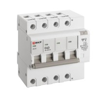 Дифференциальный автомат АД-4 S 63А/300мА (хар. C, AC, электронный, защита 270В)6кА EKF PROxima  DA4-6-63-300S-pro  EKF