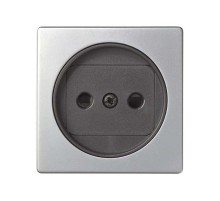 Simon 82 Накладка на розетку двухполюсную 2Р б/з, с защитными шторками, S82, S82N, алюминий-графит  82040-33  Simon